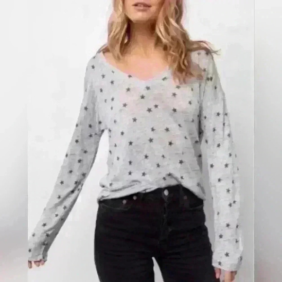 Rails Sami Grey Stars Linen Blend Top - Picture 1 of 5